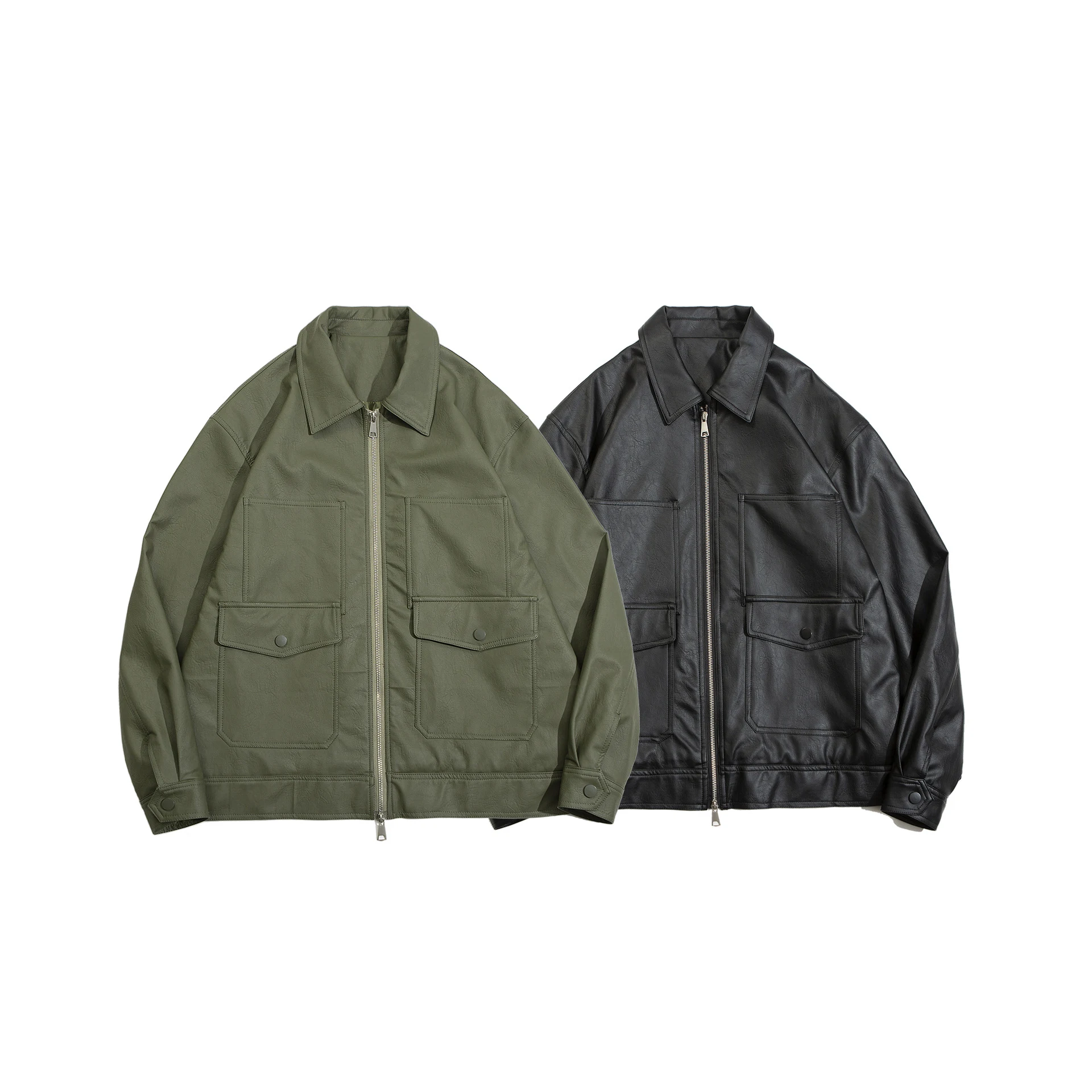 Jaqueta Retro Cityboy Outono Workwear em Couro PU. Conforto e estilo para o trabalho e uso casual. Ideal para a estação outonal.