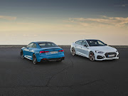 The new 2021 Audi RS5 Coupe, left, and Sportback.