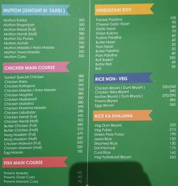 Sanket's Barbeque Delight menu 