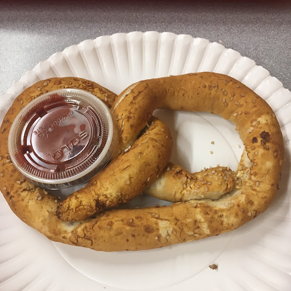 Gluten and dairy free pretzel!  Sooo good!