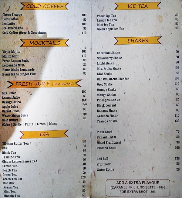 Lhasa Cafe menu 