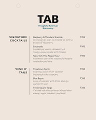 TAB - Thoughtful American Bistronomy menu 6