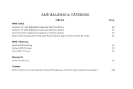 Jain Halwai and Caterers menu 1