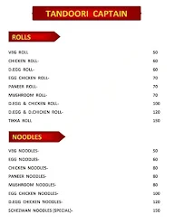 Tandoori Captain menu 1