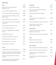 Prego - The Westin Garden City menu 1