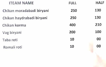 A-One Muradabadi Chicken Biryani Corner menu 