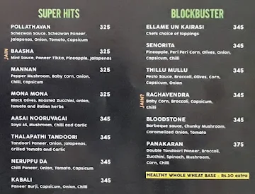 Superstar Pizza menu 