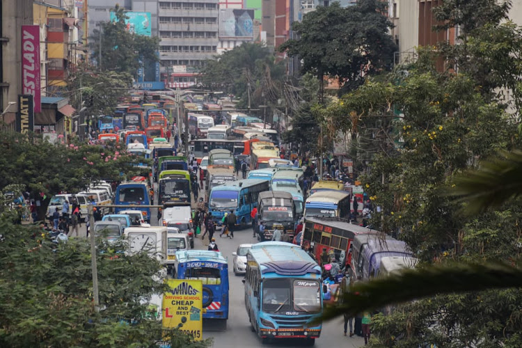 Congested Tom Mboya street with illegal matatus stages on the increase in the Central Business District , Nairobi on July 22, 2021