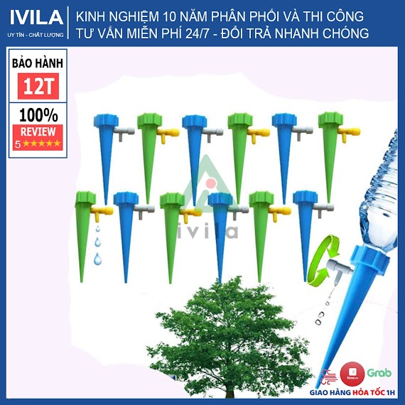 Dụng Cụ Tưới Cây Nhỏ Giọt Tự Động Gắn Chai - Vặn Vào Chai Nhựa - Có Van Điều Chỉnh Lượng Nước Nhỏ Giọt