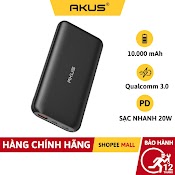 Sạc Dự Phòng 10000 Mah Sạc Nhanh 20W Akus - Dp230 - Hàng Chínhhãng - Bh 12 Tháng