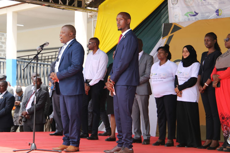 Mama Lucy hospital CEO Alfred Wafula speaks during the opening of the first public eye clinic Umoja II in Embakasi West on November 6, 2023.