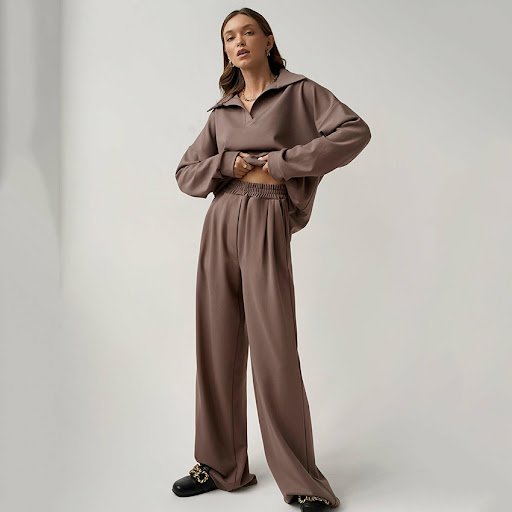 Title 15, French Casual Suit with High Waist Trousers, of...