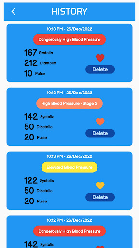 Screenshot Blood Pressure Tracker