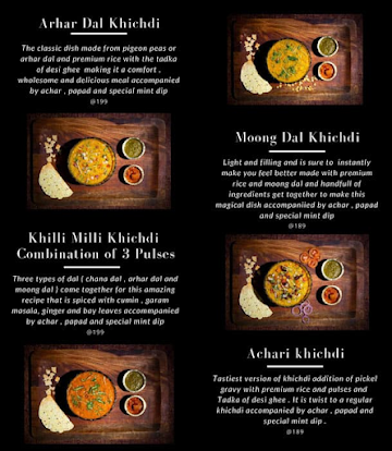 Khichdi Aroma menu 