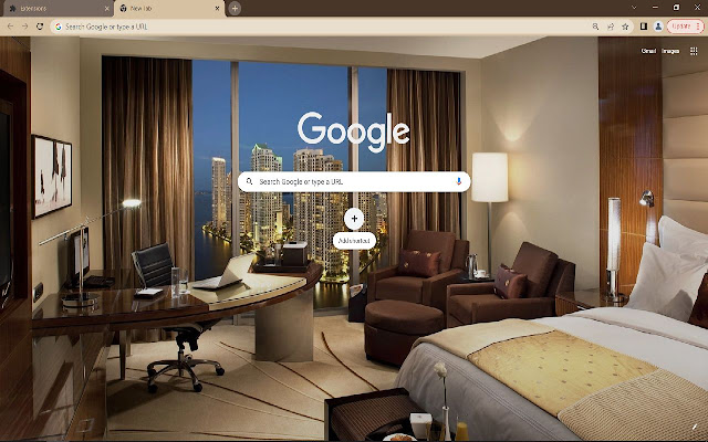 Modern interior room Browser Theme chrome extension