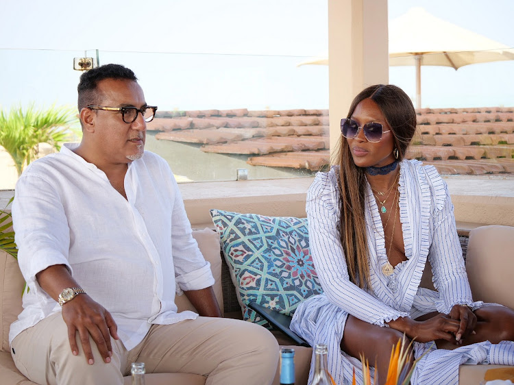 Tourism CS Najib Balala with International super model Naomi Campbell who has been named Magical Kenya International Ambassador.