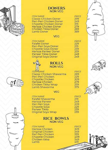 Doner Factory menu 