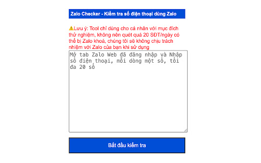 Zalo Checker