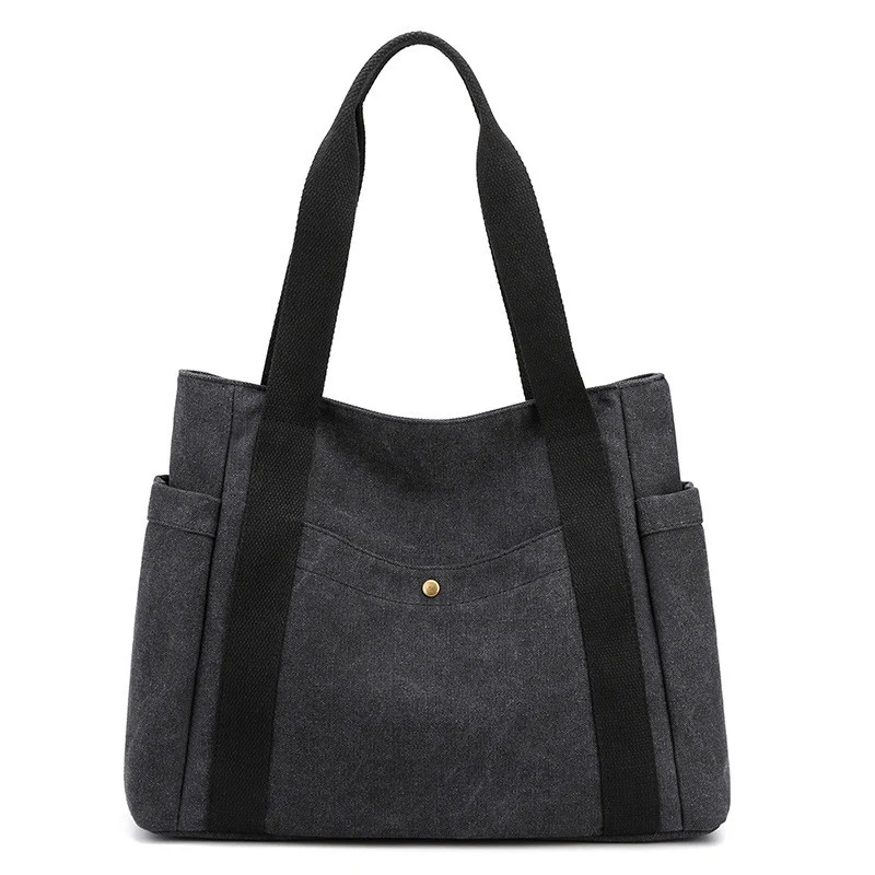 Damen Schultertasche Großraum-Stofftasche mit vielen Taschen, ideal für Alltag und Reise, bietet viel Stauraum und Organisation.