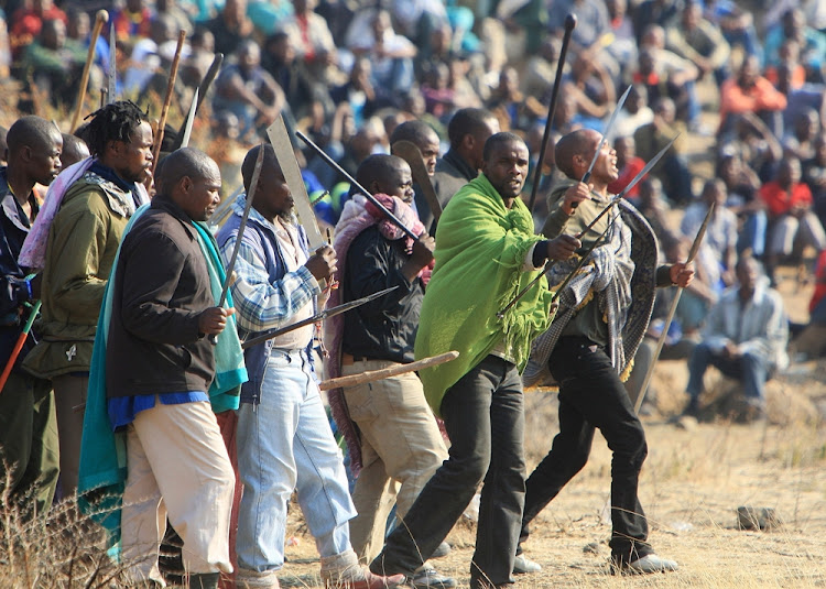 The late Mgcineni Noki, aka 'the man in the green blanket', became the face of the Marikana mineworkers wage strike. File photl.