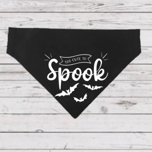 Dog Bandana - Halloween Too Cute To SpookScarf For Medium- Large Pet Gift