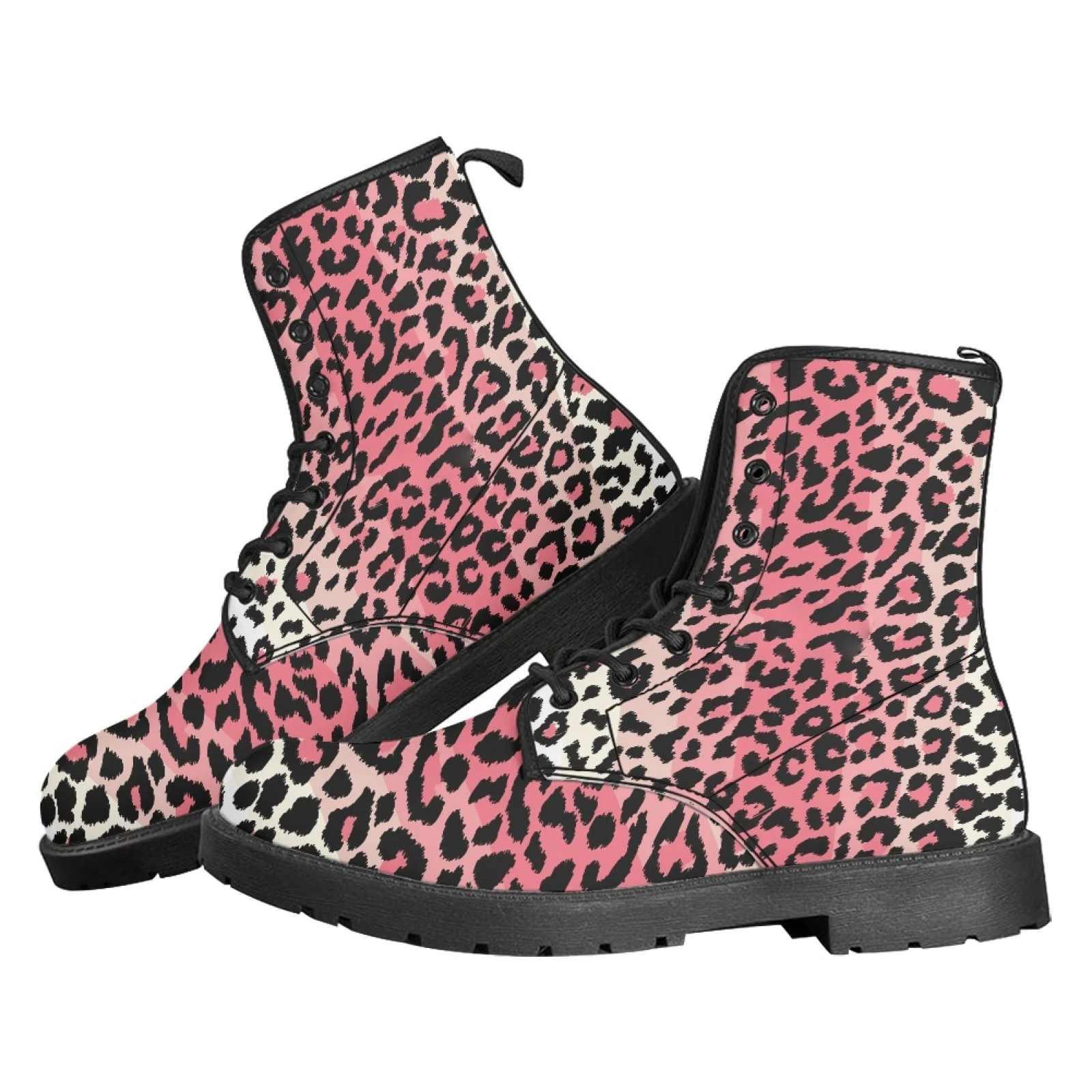 Title 3, Dames Britse Martin Boots van leer met platte z...