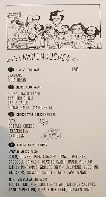Writer's Cafe menu 