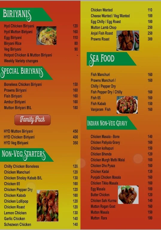 Tandoorinn menu 