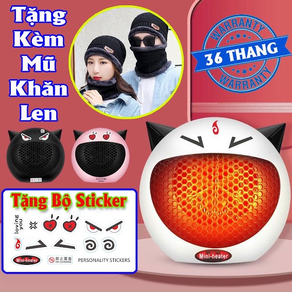 Quạt Sưởi, Máy Sưởi Mini Cầm Tay Để Bàn 2 Chiều Đa Năng Cao Cấp Chống Bỏng, Chống Lật, Công Suất 500W