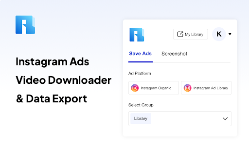 Instagram Ad Library & Video and Data Downloader