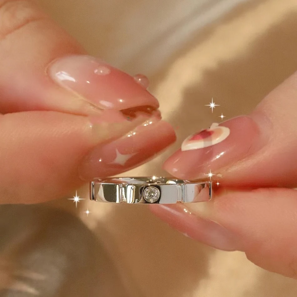 Pure Witte Koper Suiker Prinses Koppelring, vervaagt niet, perfect voor het vieren van de liefde en het symboliseren van eeuwige verbinding.