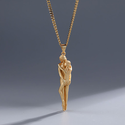 Title 5, Original Couple Hug Pendant Necklace for Women,...
