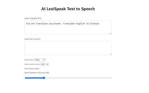 TTSGPT Text to Speech Extensions