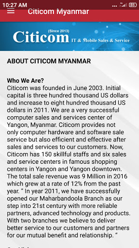 Screenshot Citicom Myanmar