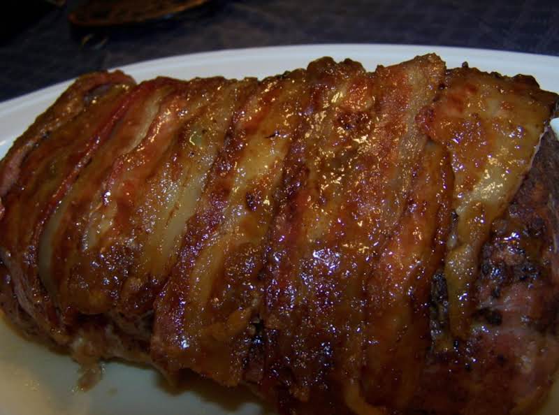 Bacon Wrapped Pork Loin With Brown Sugar Glaze