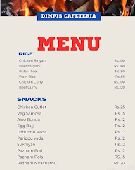 Dimpis Cafeteria menu 1