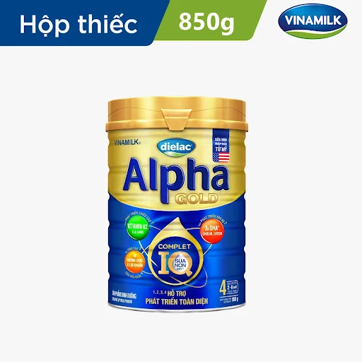 Sữa bột Vinamilk Dielac Alpha Gold 4 850g (cho trẻ 2-6 tuổi)