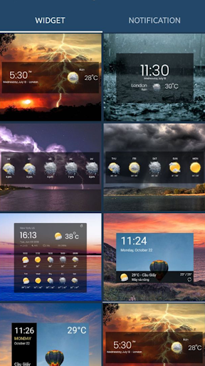 Screenshot Hourly weather forecast