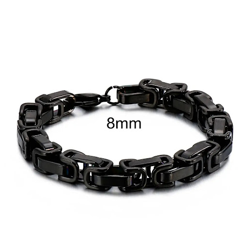 Title 4, Electroplated Black And Golden Mens Bracelet Punk