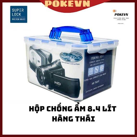 Hộp Chống Ẩm Cho Máy Ảnh - 8.4 Lít Hàng Thái Lan Có Tay Cầm Cứng Cáp