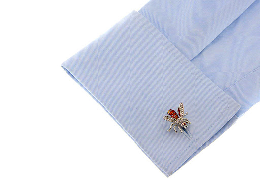 Title 5, Animal Bee-shaped Copper Cufflinks, a unique an...