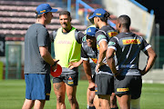 Dawie Snyman (Assistant Coach) chats with players during the DHL Western Province Training Session and Team Announcement at DHL Newlands on August 21, 2019 in Cape Town, South Africa. 