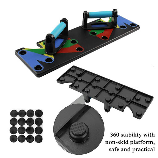 Title 7, 9 in 1 Push Up Rack Training Board ABS Abdomina...