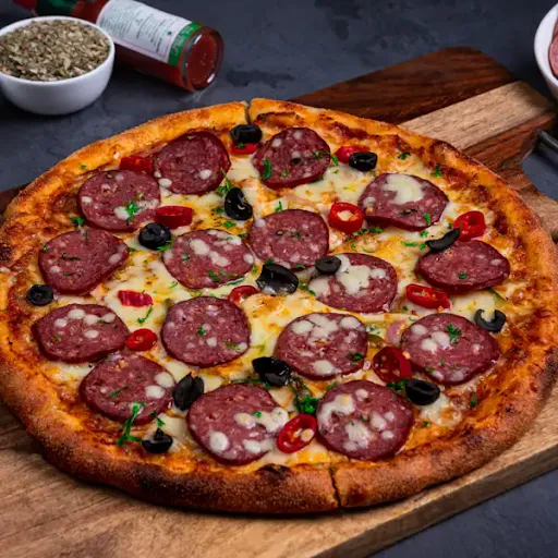 Loaded Lamb Pepperoni Pizza