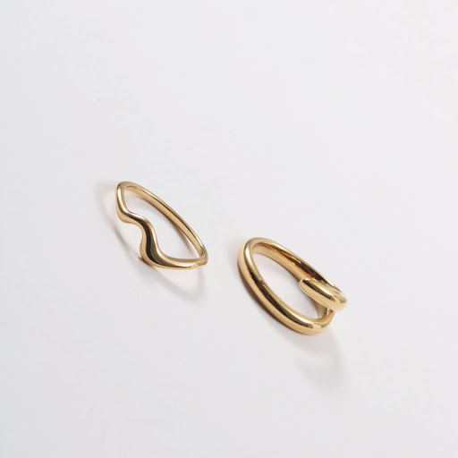 Title 6, Titanium Steel Electroplated 18-karat Gold Ring...