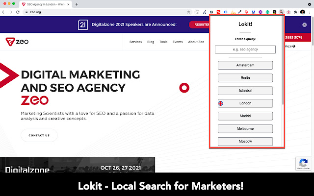 Lokit - Local Search for Marketers chrome extension