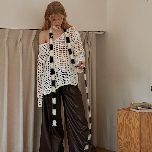 Title 3, Plush Mink-like Striped Thin And Narrow Decorat...