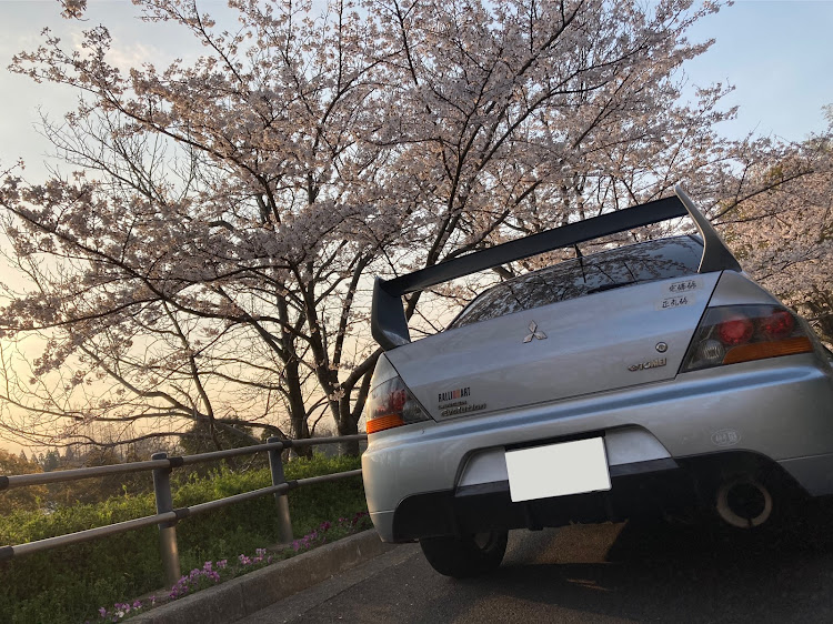 ランサーエボリューションのカメ活・桜とコラボ・夜桜・桜と愛車に関するカスタム事例の投稿画像1枚目