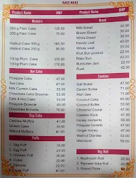 Adyar Bakery menu 1