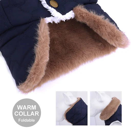 Waterproof Winter Pet Jacket Clothes Super Warm Small Dogs Clothing With Fur Collar Cotton Pet Outfits French Bulldog Co
